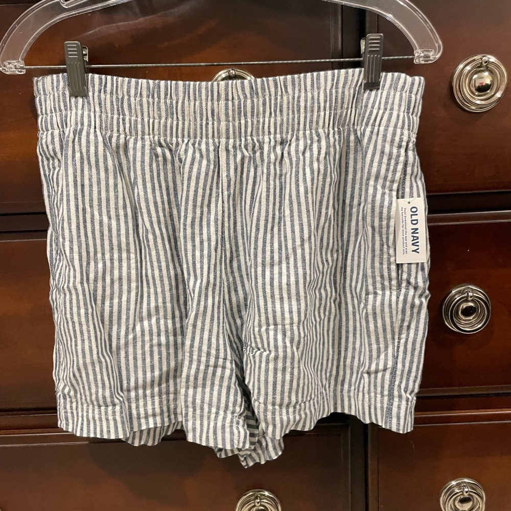 Old Navy Navy and White Striped Shorts
